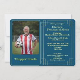 Custom Photo Soccer Testimonial Party Invitation Feiertagskarte