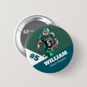 Custom photo sports button / pin football (Vorne & Hinten)