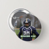 Custom photo sports button / pin football (Vorne & Hinten)