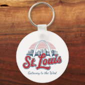 Custom Photo & St. Louis Gateway Arch Slogan Schlüsselanhänger (Vorderseite)