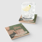 Custom Photo Stone Coaster – Birthday Steinuntersetzer (Seitenansicht)