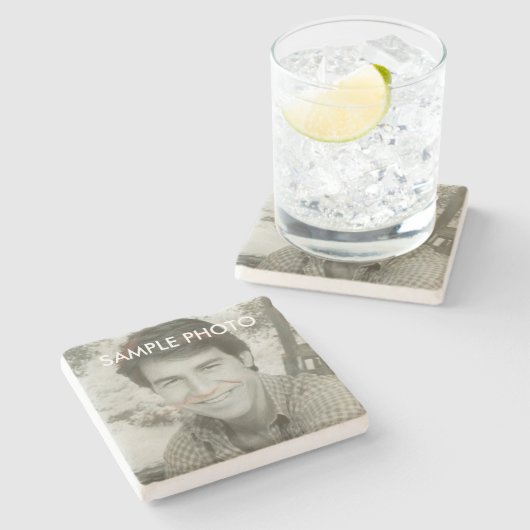Custom Photo Stone Coaster – Personalized Steinuntersetzer (Seitenansicht)