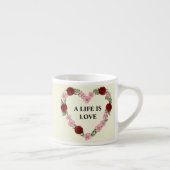 Custom Photo & Text Espresso Cup - Rose Heart Espressotasse (Rechts)