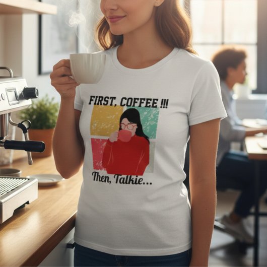 Custom Photo & Text Funny Office Humor Coffee Love T-Shirt