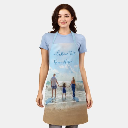 Custom Photo Text Name Apron with Your Photos Schürze (Getragen)