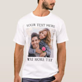 Custom Photo & Text Or Name Couple Valentine's Day T-Shirt (Vorderseite)