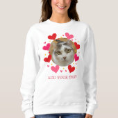 Custom Photo Text Red Love Hearts Personalized Sweatshirt (Vorderseite)