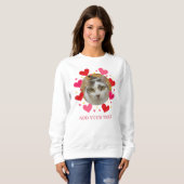 Custom Photo Text Red Love Hearts Personalized Sweatshirt (Vorne ganz)