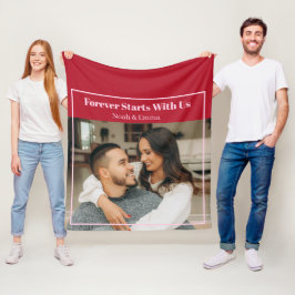 Custom Photo & Text Romantic Gift - Personalized Fleecedecke