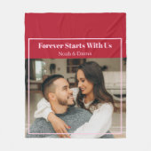 Custom Photo & Text Romantic Gift - Personalized  Fleecedecke (Vorderseite)