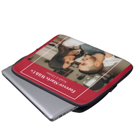 Custom Photo & Text Romantic Gift - Personalized  Laptopschutzhülle (Vorne Knopf)