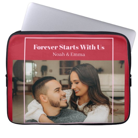Custom Photo & Text Romantic Gift - Personalized  Laptopschutzhülle (Vorderseite)