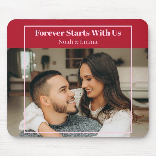 Custom Photo & Text Romantic Gift - Personalized  Mousepad (Vorne)