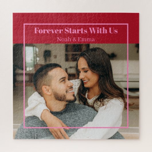 Custom Photo & Text Romantic Gift - Personalized  Puzzle (Vertikal)