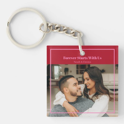 Custom Photo & Text Romantic Gift - Personalized Schlüsselanhänger (Vorderseite)