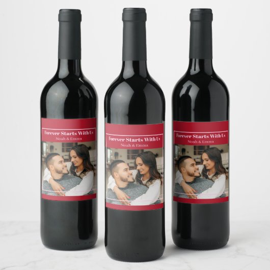 Custom Photo & Text Romantic Gift - Personalized  Weinetikett (Flaschen)