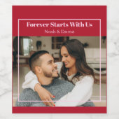 Custom Photo & Text Romantic Gift - Personalized  Weinetikett (Einzelnes Label)