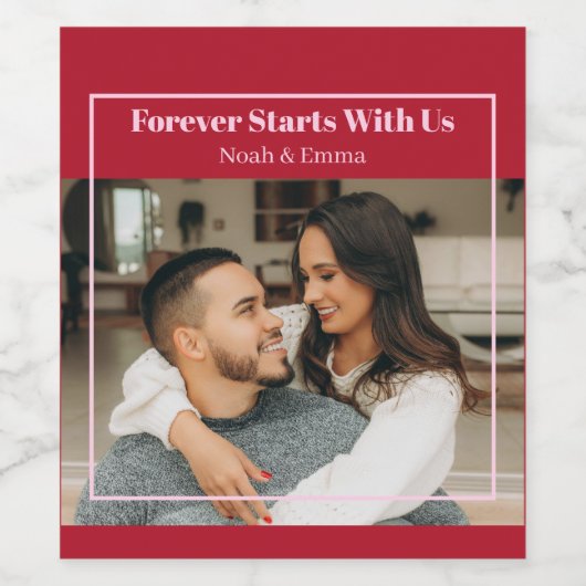 Custom Photo & Text Romantic Gift - Personalized Weinetikett (Einzelnes Label)