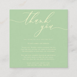 Custom Photo Thank You Mini Pistachio & Cream Begleitkarte