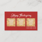Custom Photo Thanksgiving Greeting  Visitenkarte (Vorderseite)