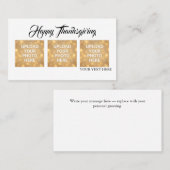 Custom Photo Thanksgiving Greeting Visitenkarte (Vorne/Hinten)
