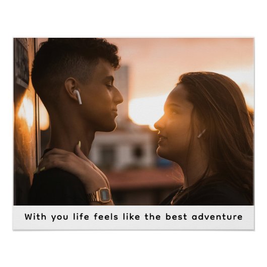 Custom Photo Typewriter Style Personalized Caption Poster (Vorderseite)