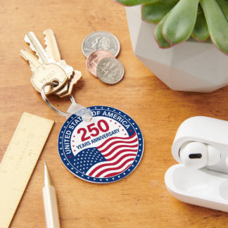 Custom Photo USA 250 Years Anniversary Flag Schlüsselanhänger