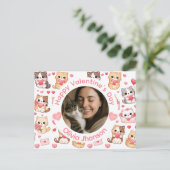 Custom Photo Valentine’s Day Cat Lover Postcard Postkarte (Stehend Vorderseite)