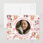 Custom Photo Valentine’s Day Cat Lover Postcard Postkarte (Vorne/Hinten)