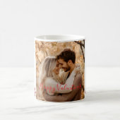 Custom Photo Valentine's Day Red Hearts & Florals Kaffeetasse (Mittel)