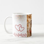 Custom Photo Valentine's Day Red Hearts & Florals Kaffeetasse (Links)