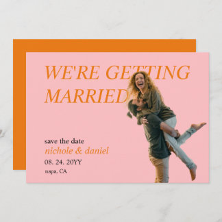 Custom Photo Vibrant Chic Wedding Save the Date Einladung