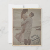 Custom Photo Vintage Wedding Old-Fashioned  Einladung (Rückseite)