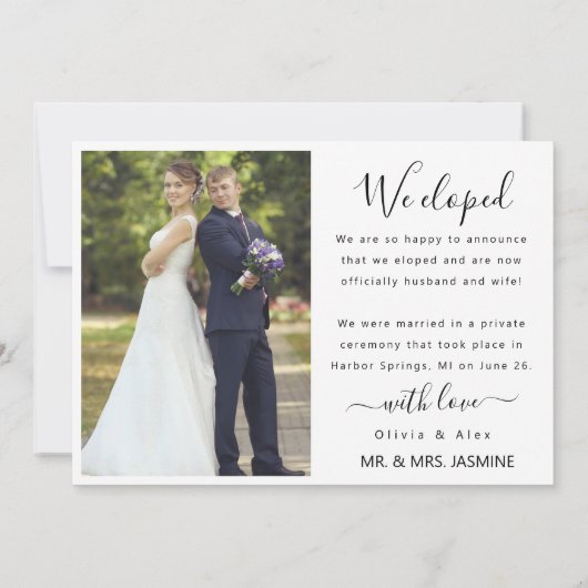 Custom Photo Wedding Ankündigung (Rückseite)