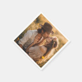 Custom Photo Wedding Engagement Serviette (Ecke)