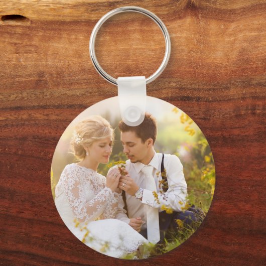 custom photo wedding keepsake  schlüsselanhänger (Rückseite)