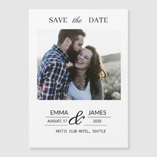 Custom Photo Wedding Save the Date magnet (Vorderseite)