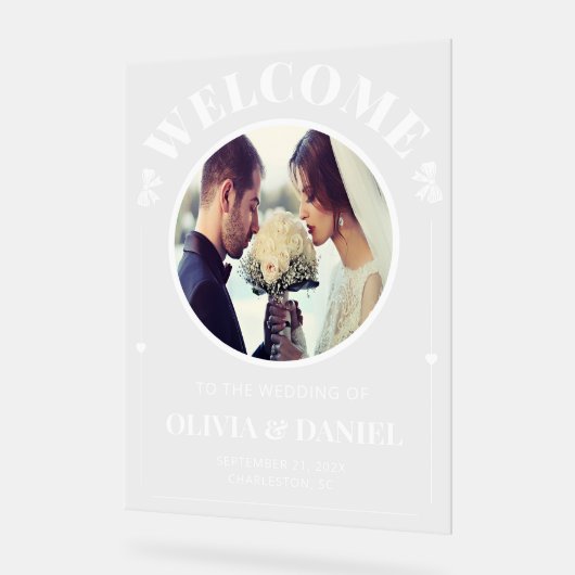 Custom Photo Welcome for Reception Acrylschild (Winkel)