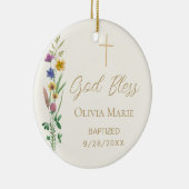 Custom Photo Wildflower Baptism  Keramik Ornament (Rechts)