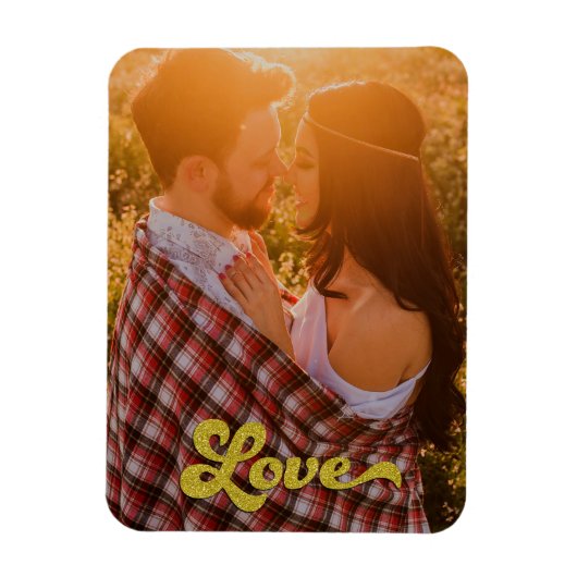 Custom Photo with Gold Love Magnet (Vertikal)