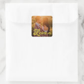 Custom Photo with Gold Love Overlay Quadratischer Aufkleber (Tasche)