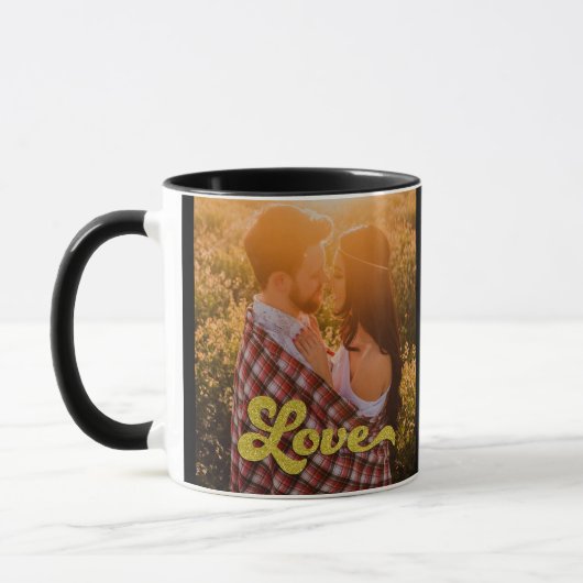 Custom Photo with Gold Love Overlay Tasse (Links)