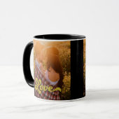 Custom Photo with Gold Love Overlay Tasse (Vorderseite Links)