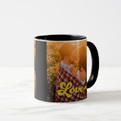 Custom Photo with Gold Love Overlay Tasse (VorderseiteRechts)