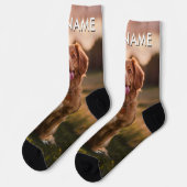 Custom Photo With Your Pet Dog Name Picture On Socken (Linkes Detail)