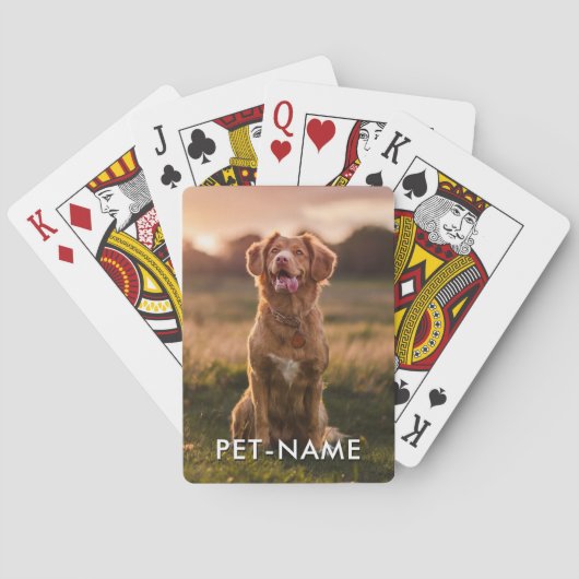 Custom Photo With Your Pet Dog Name Picture On Spielkarten (Rückseite)
