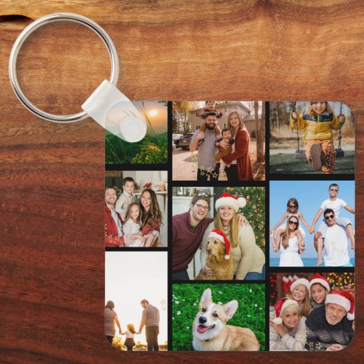 Custom Photos Keychains, Double Sided 9 Photos Schlüsselanhänger (Vorderseite)