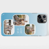 Custom Photos On Ombre Light Summer Sky Blue White iPhone Hülle (Rückseite (Horizontal))