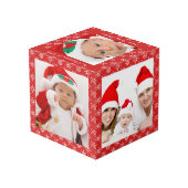 Custom Photos Santa Baby Red With Snowflakes SQ Würfel (Rückseite Schrägansicht)
