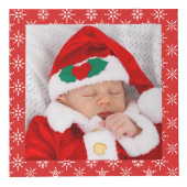 Custom Photos Santa Baby Red With Snowflakes SQ Würfel (Vorderseite)